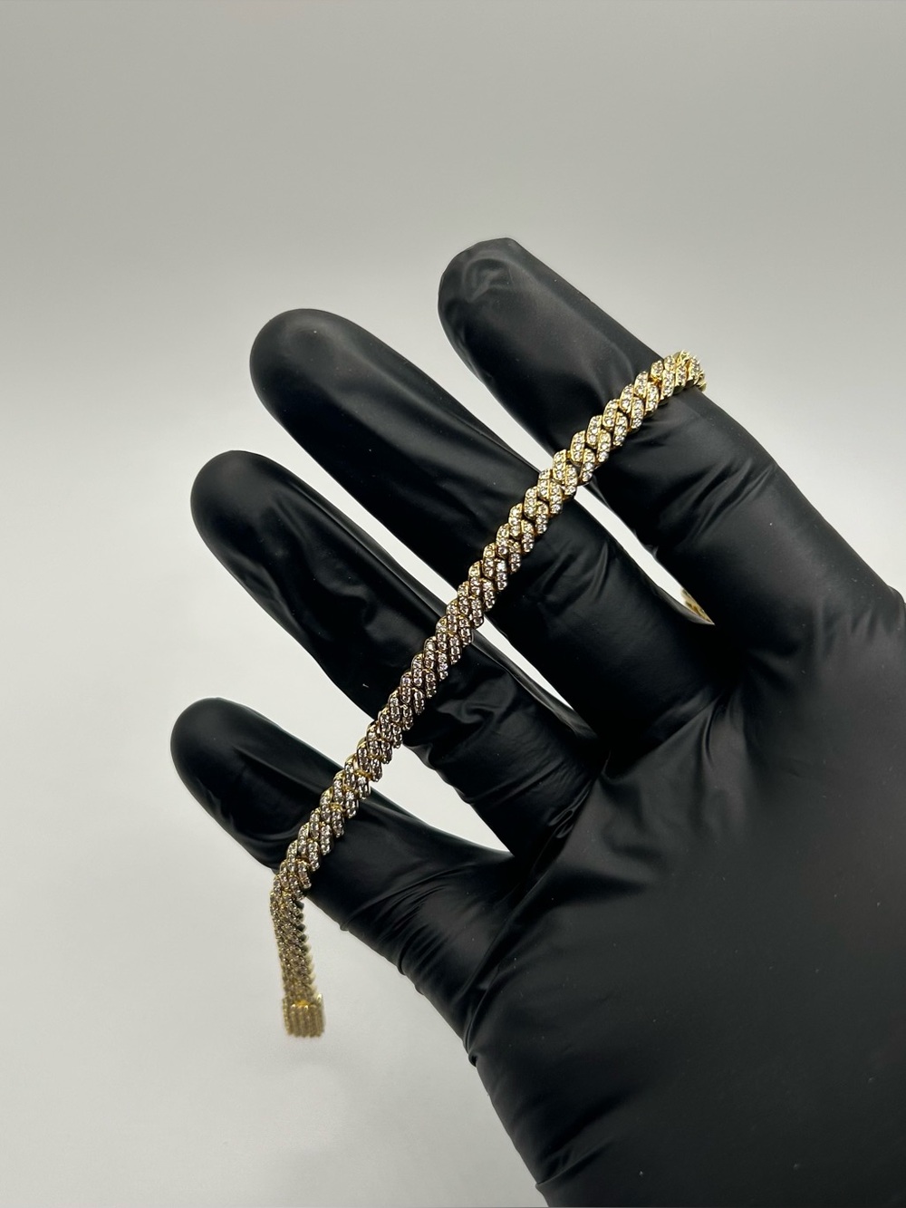 Moissanite Miami Cuban Prong Link Iced Hip Hop Gold Bracelet 8 Inch 6mm VVS1 Men